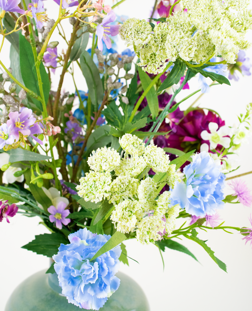 Zijden kunstbloemen boeket Purple Rain