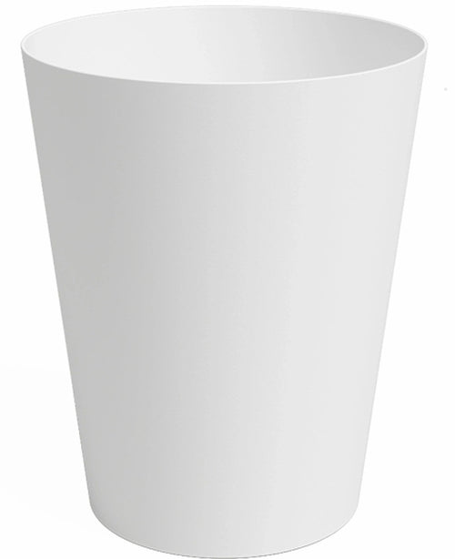 De Plantenbak Porto Ø30cm x H40cm is een effen, witte, cilindervormige plantenbak met een glad oppervlak en licht uitlopende zijkanten, afgebeeld tegen een witte achtergrond.