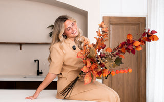 Zijden kunstbloemen boeket Chestnut Charm!