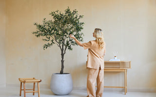 Sfeer in huis met kunst olijfbomen.
