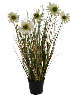 Kunstgras chrysant uienpot 60cm brandvertragend