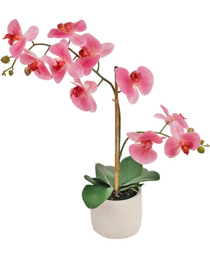 Orchidée artificielle Real Touch 30 cm rose/blanc