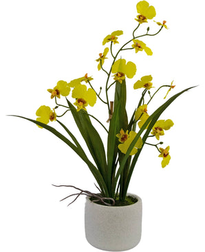 Oncidium artificiel Real Touch 48 cm jaune