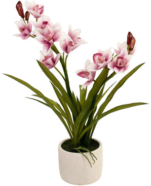 Cymbidium artificiel Real Touch 60 cm rose