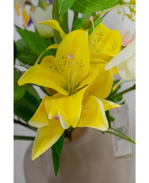 Kunstbloem Aziatische Lelie 66 cm geel