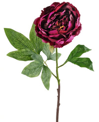 Kunstbloem Pioenroos 61 cm aubergine