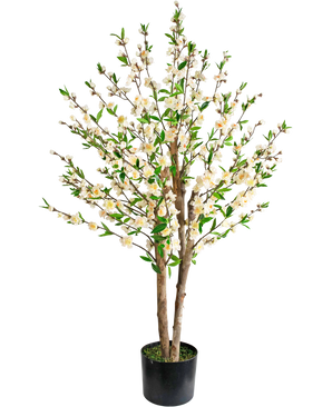 Plante artificielle Fleur de cerisier 120 cm crème