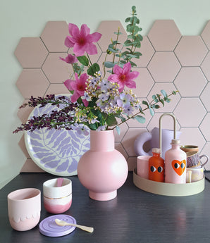 Zijden kunstbloemen boeket Lavender Skies