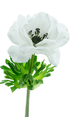 Kunstbloem Anemoon Real Touch Wit 52 cm
