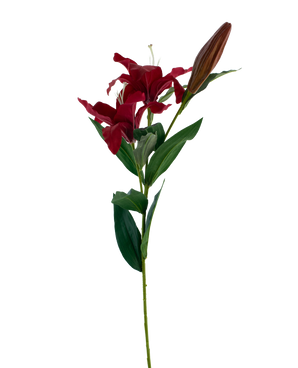 Kunstbloem Lelie Real Touch rood 95 cm
