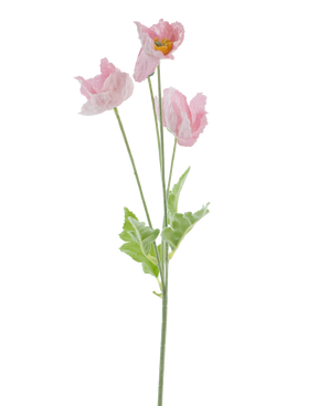 Kunstbloem Poppy Real Touch Roze 60 cm