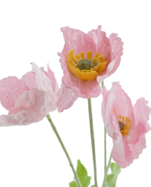 Kunstbloem Poppy Real Touch Roze 60 cm