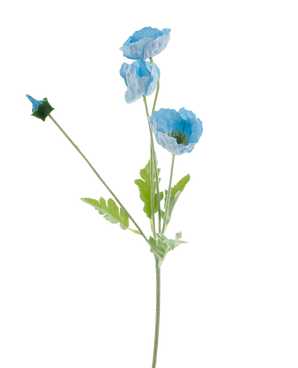 Kunstbloem Poppy Real Touch Blauw 60 cm