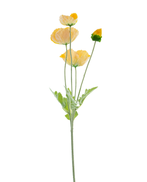 Kunstbloem Poppy Real Touch geel 60 cm