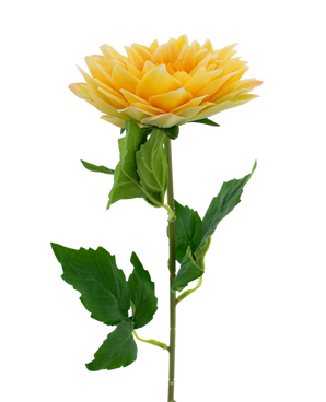 Kunstbloem Dahlia Real Touch geel 54 cm