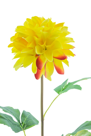 Kunstbloem Dahlia Real Touch Geel 73 cm