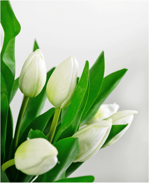 Kunstboeket Tulpen in vaas Wit 45 cm
