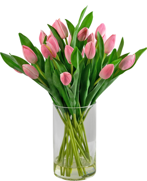 Kunstboeket Tulpen in vaas Roze 45 cm