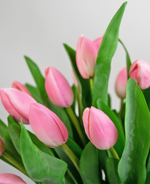 Kunstboeket Tulpen in vaas Roze 45 cm