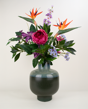 Zijden kunstbloemen boeket Caribbean Sunset