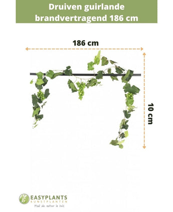 Druiven guirlande brandvertragend 186 cm