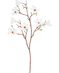 Branche artificielle Magnolia à petites fleurs 89 cm blanche