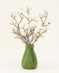 Zijden kunstbloemen boeket Magnolia wit
