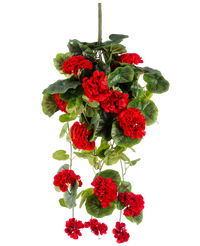 Plante suspendue artificielle Géranium 75 cm rouge