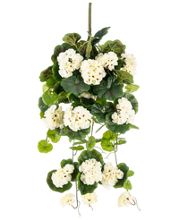 Plante suspendue artificielle Géranium 75 cm blanc