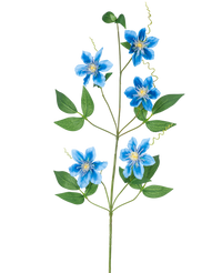 Fleur artificielle Clématite double 82 cm bleue