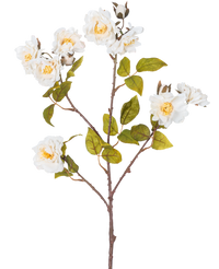 Branche de rose artificielle 72 cm blanche