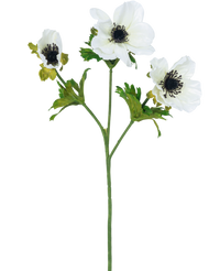 Fleur artificielle Anémone ramifiée 56 cm blanche