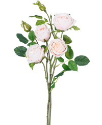 Branche de rose artificielle double Real Touch rose clair 80cm