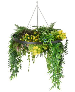 Kunst hangplant varen UV 60 cm in ring goud