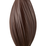 De Vaas Soft Dune 26 cm bruin is een hoge, donkerbruine vaas van keramiek met een gladde, glanzende afwerking met een verticaal golvend structuurpatroon.