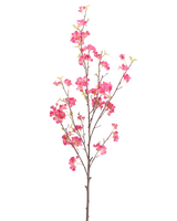 Een Kunstbloem Kersenbloesem: een 150 cm lange fuchsia-kleurige kunsttak met kleine fuchsia-kleurige bloemen.