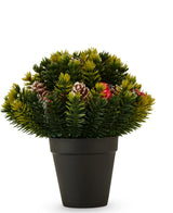 Kunstkerstplant met dennenappels in pot "Elva" 14 cm