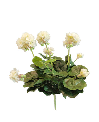 Kunst Geranium 40 cm wit