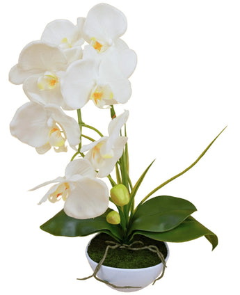 Kunst Orchidee 50 cm wit in pot