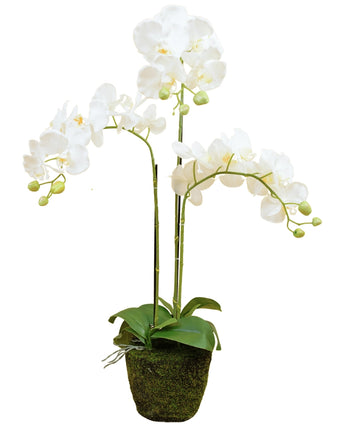 Kunst Orchidee 58 cm wit