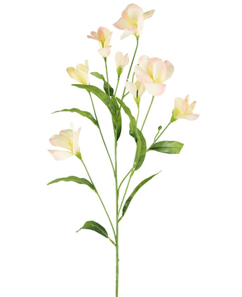 Kunst Rhododendron Azalea Real Touch Crème/roze 80cm