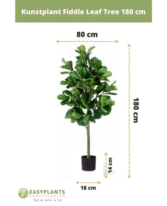 Kunst Tabaksplant Ficus Lyrate 180 cm