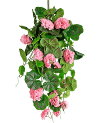 Plante suspendue artificielle Géranium 75 cm rose