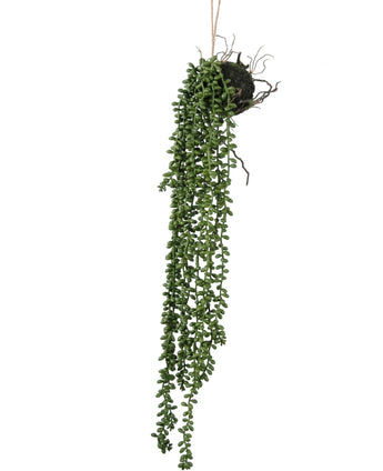 Kunst hangplant Senecio bal 58 cm