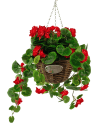 Kunstbegonia Rood in Mand UV 70cm