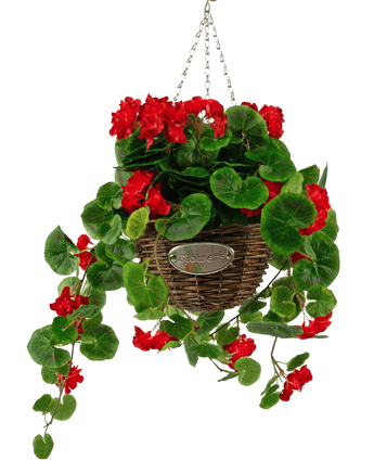 Kunstbegonia Rood in Mand UV 70cm