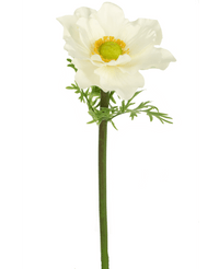 Kunstbloem Anemone 43 cm wit