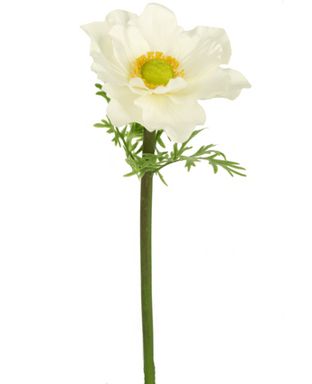 Kunstbloem Anemone 43 cm wit