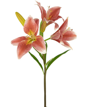 Kunstbloem Aziatische Lelie 66 cm oud roze