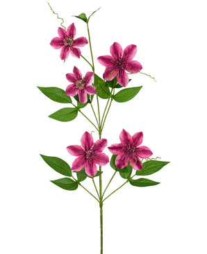 Kunstbloem Clematis dubbel 78 cm paars